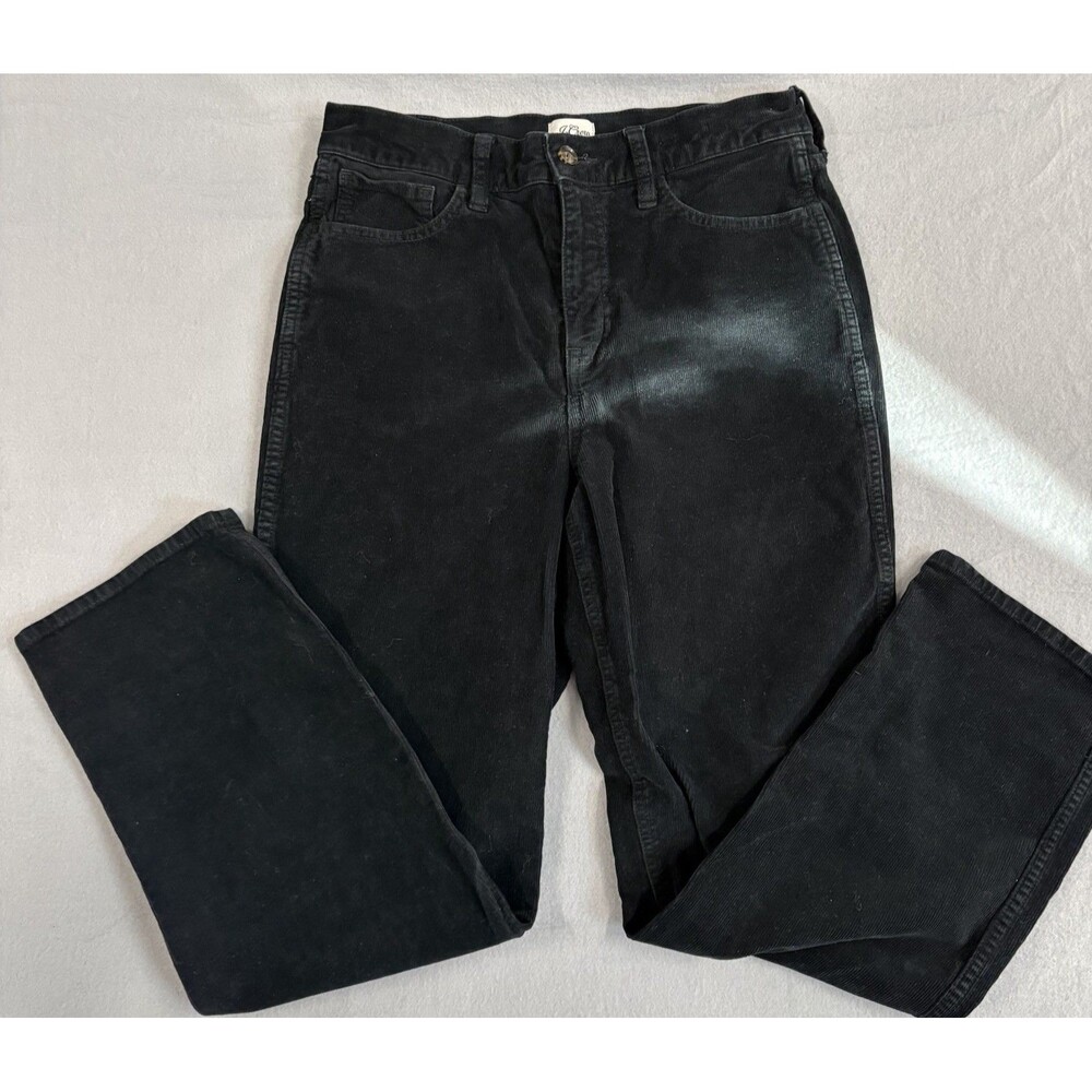 J.Crew Corduroy Pants Women 28 Black Classic Straight Leg Mid Rise Stretch